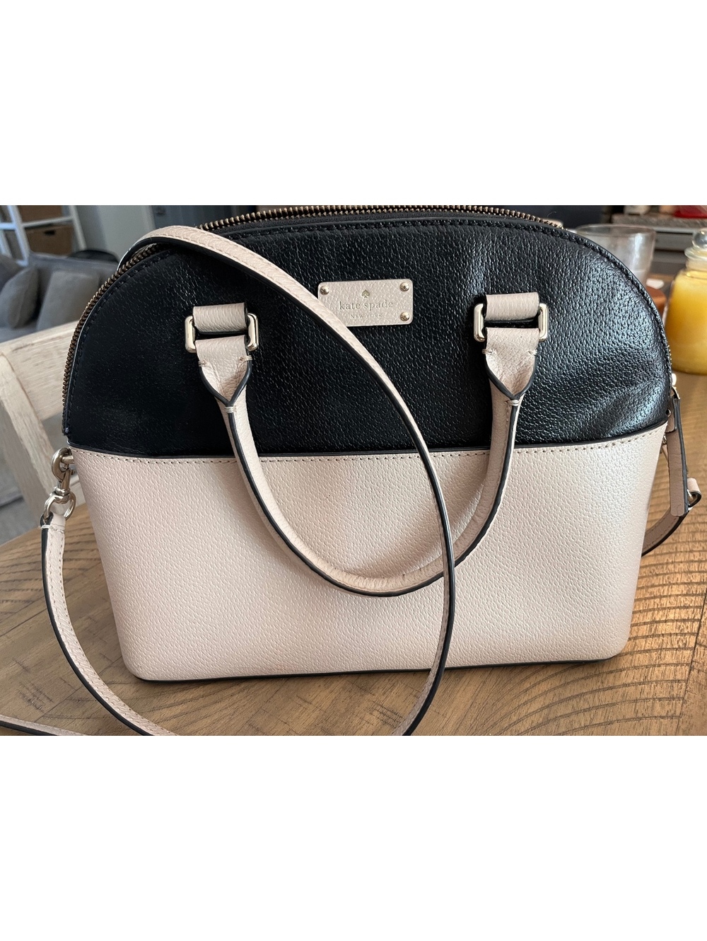 Kate Spade Grove Street Carli Satchel – Black & Cement Colorblock